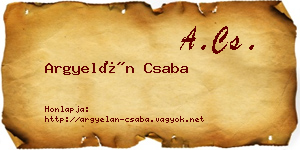 Argyelán Csaba névjegykártya