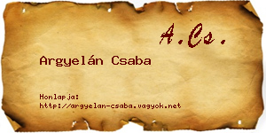 Argyelán Csaba névjegykártya