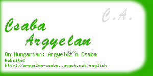 csaba argyelan business card